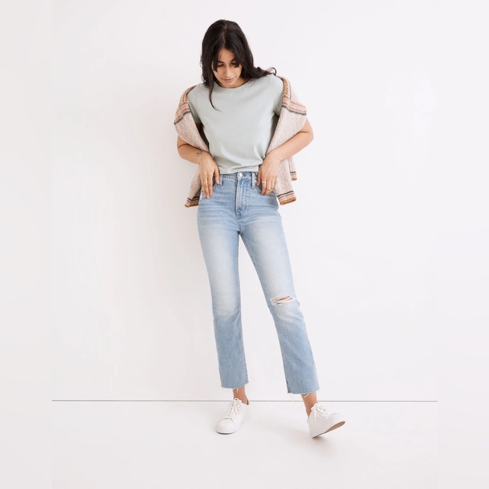 Madewell The Perfect Vintage Jean in Coney Wash: Destroyed Edition Ripped 28